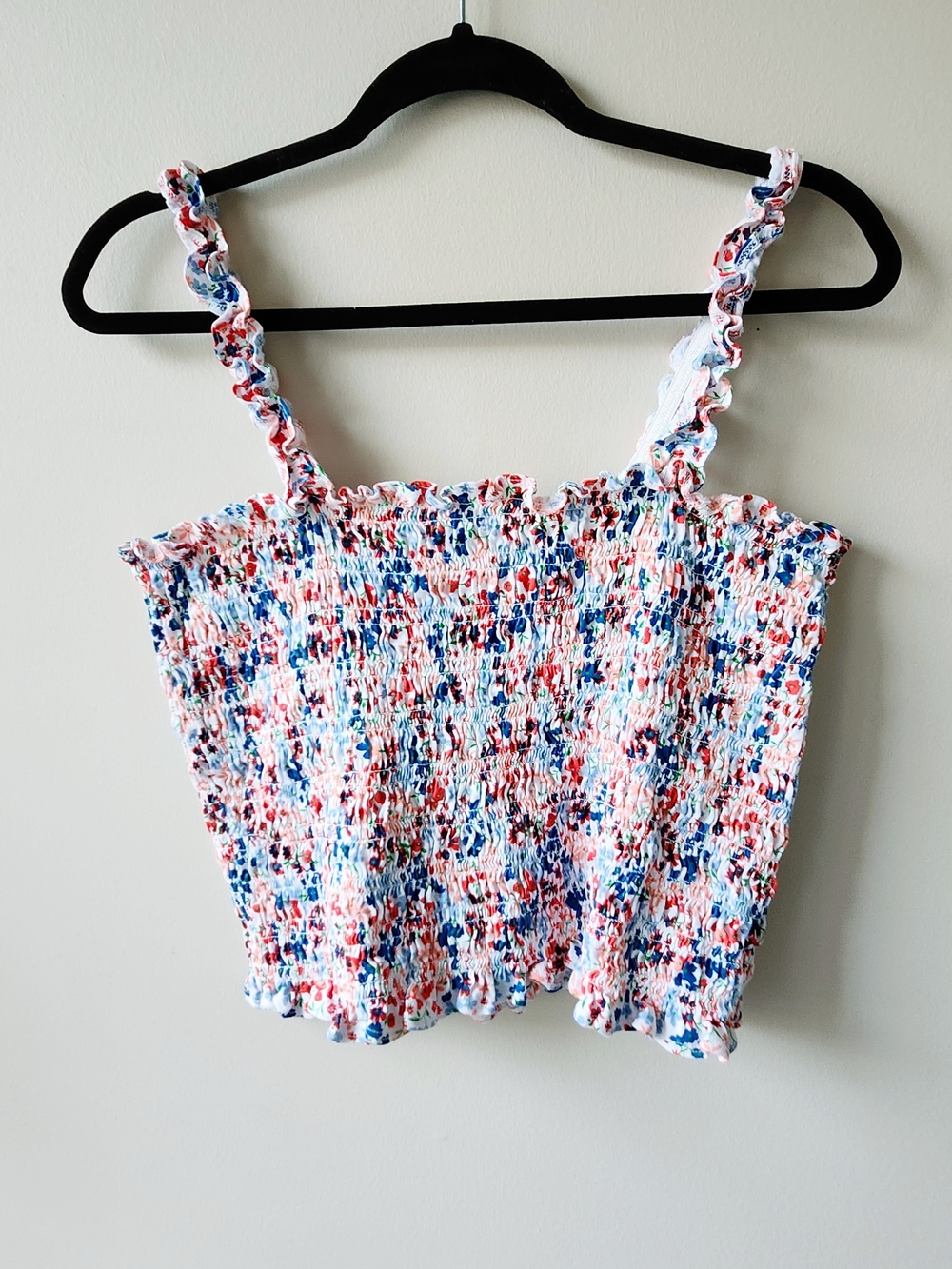 Old Navy Smocked Floral Crop Tank
